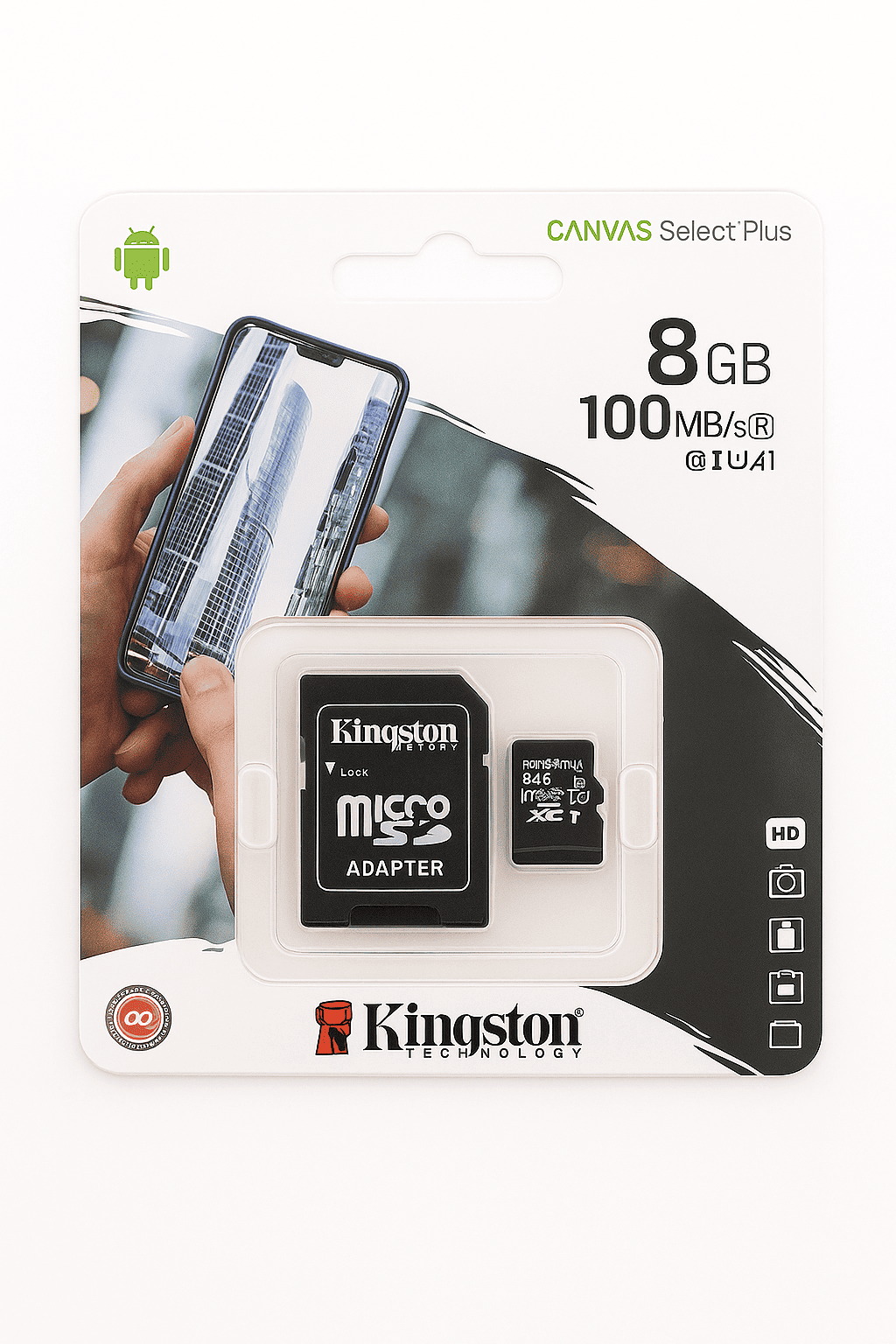 MEMORIA, KINGSTON, MICRO SD 8GB GCO 100MB